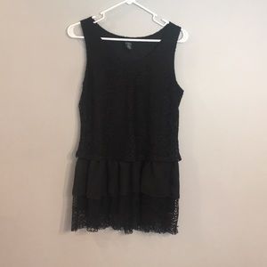 Black lace peplum top